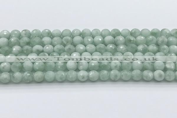 CGA912 15.5 inches 8mm faceted round green angel skin beads wholesale