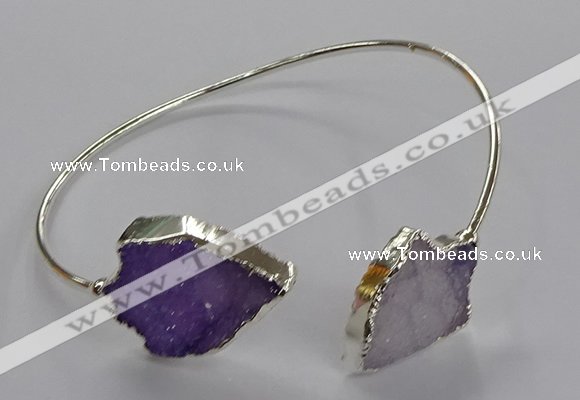 CGB1009 15*20mm - 18*25mm arrowhead druzy agate bangles wholesale