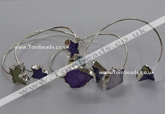 CGB1026 10*12mm - 18*25mm freeform druzy agate bangles