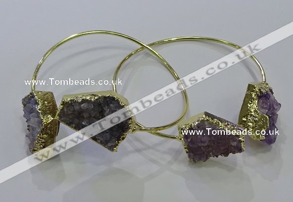 CGB1028 15*20mm - 20*25mm freeform druzy amethyst bangles