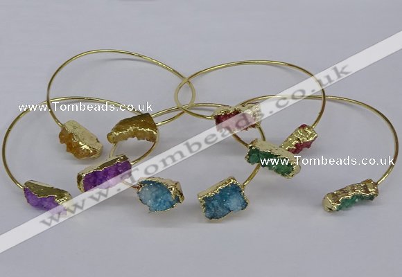 CGB1038 8*18mm - 10*20mm freeform druzy agate bangles