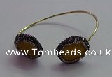 CGB1501 18*25mm - 20*28mm freeform druzy agate bangles wholesale