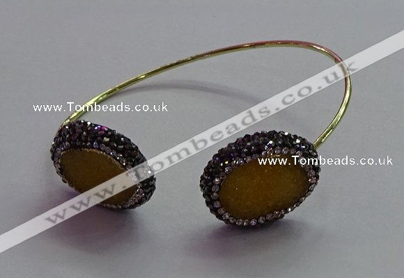 CGB1501 18*25mm - 20*28mm freeform druzy agate bangles wholesale