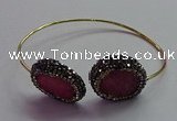 CGB1503 18*25mm - 20*28mm freeform druzy agate bangles wholesale