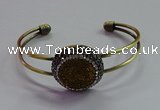 CGB1512 25mm coin plated druzy agate bangles wholesale