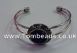 CGB1514 25mm coin plated druzy agate bangles wholesale