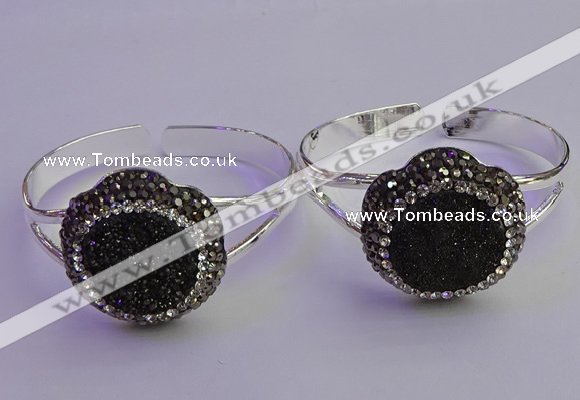 CGB2012 30mm flower druzy agate gemstone bangles wholesale