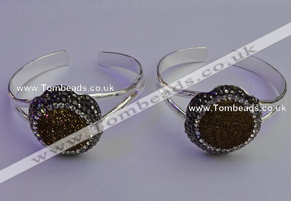 CGB2014 30mm flower druzy agate gemstone bangles wholesale