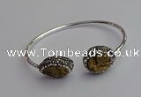 CGB2022 16*20mm freeform plated druzy agate bangles wholesale