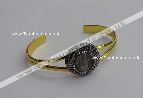 CGB2028 25mm coin plated druzy agate bangles wholesale