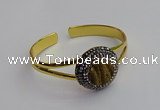 CGB2029 25mm coin plated druzy agate bangles wholesale