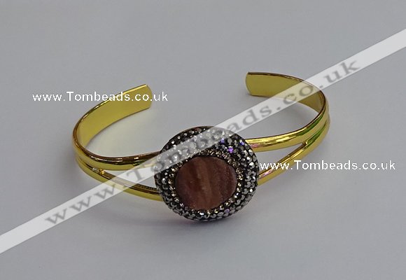 CGB2030 25mm coin plated druzy agate bangles wholesale