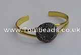 CGB2031 25mm coin plated druzy agate bangles wholesale