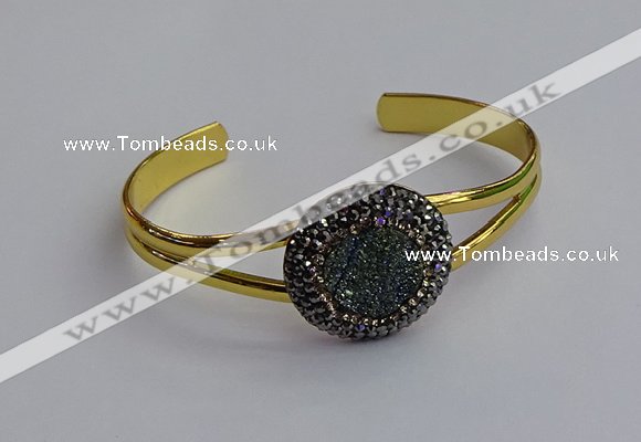 CGB2031 25mm coin plated druzy agate bangles wholesale