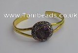 CGB2032 25mm coin plated druzy agate bangles wholesale