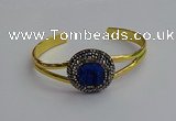 CGB2033 25mm coin plated druzy agate bangles wholesale