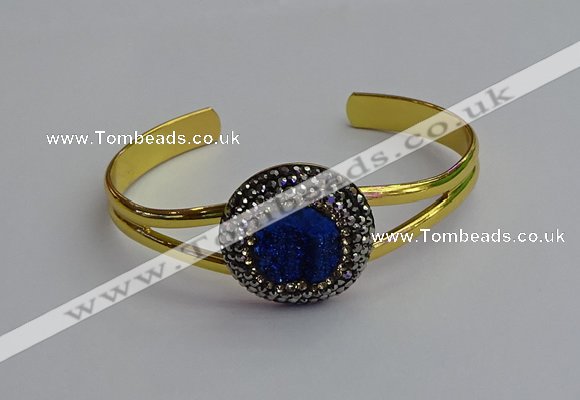 CGB2033 25mm coin plated druzy agate bangles wholesale