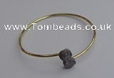 CGB2040 10mm coin plated druzy agate gemstone bangles wholesale