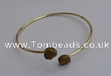 CGB2041 10mm coin plated druzy agate gemstone bangles wholesale