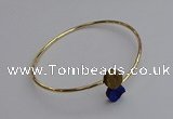 CGB2045 10mm coin plated druzy agate gemstone bangles wholesale