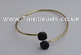 CGB2047 10mm coin plated druzy agate gemstone bangles wholesale