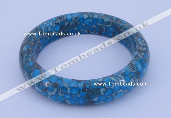 CGB209 Inner diameter 60mm fashion flower turquoise gemstone bangle