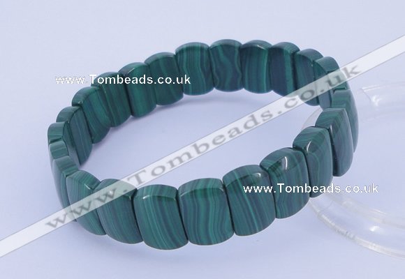 CGB224 7 inches 8*12mm rectangle natural malachite gemstone bracelets