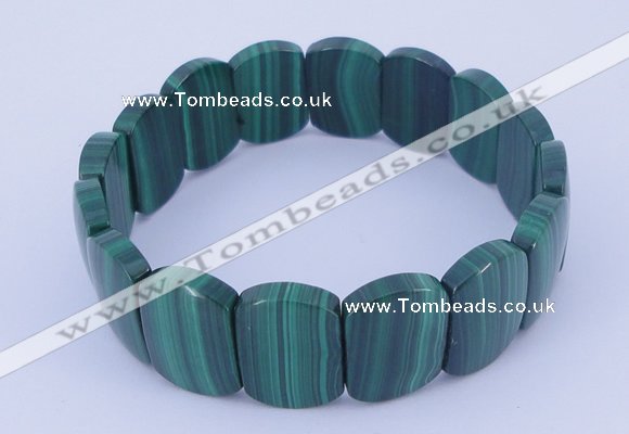CGB225 7 inches 11*16mm rectangle natural malachite gemstone bracelets