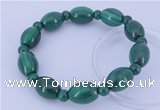 CGB227 8 inches round & rice natural malachite gemstone bracelets