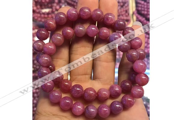 CGB2500 7.5 inches 6mm round ruby gemstone beaded bracelets