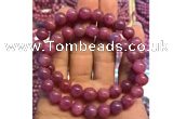 CGB2501 7.5 inches 7mm round ruby gemstone beaded bracelets