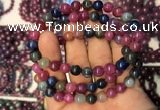 CGB2516 7.5 inches 7.5mm - 7.8mm round ruby sapphire beaded bracelets