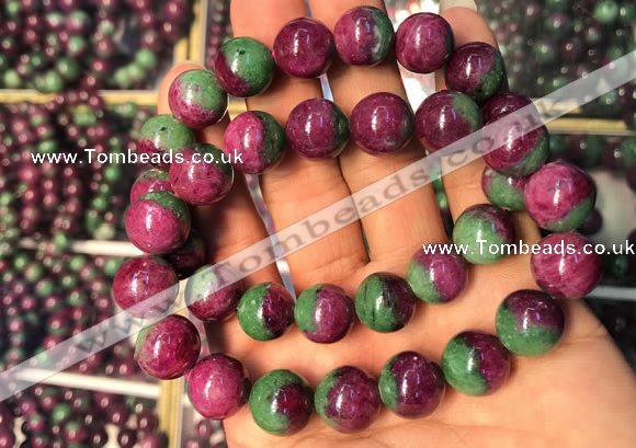 CGB2523 7.5 inches 12mm round ruby zoisite beaded bracelets