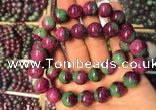 CGB2524 7.5 inches 14mm round ruby zoisite beaded bracelets