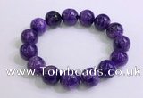 CGB2555 7.5 inches 14mm round charoite gemstone beaded bracelets