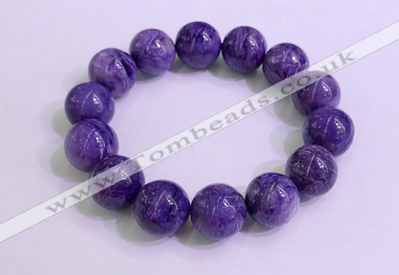 CGB2556 7.5 inches 16mm round charoite gemstone beaded bracelets