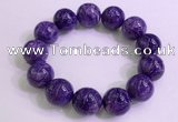 CGB2566 7.5 inches 18mm round charoite gemstone beaded bracelets