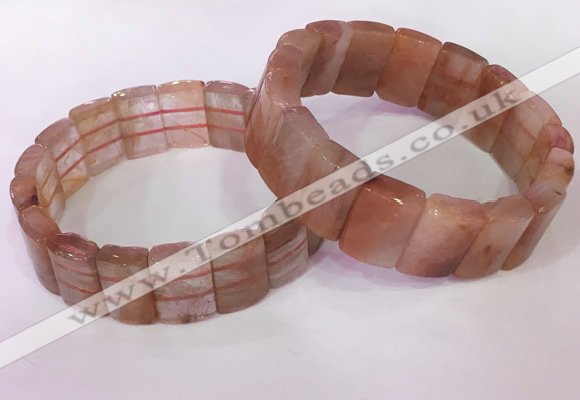 CGB2635 12*18mm faceted rectangle red rutilated quartz bracelets