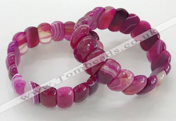 CGB3125 7.5 inches 10*20mm faceted oval agate bracelets