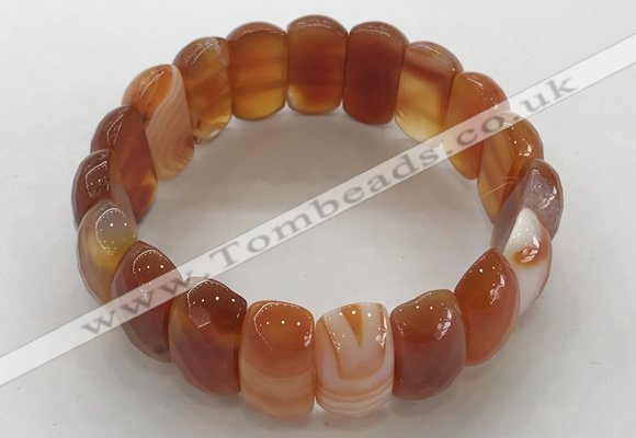 CGB3144 7.5 inches 11*23mm faceted oval agate bracelets