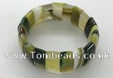 CGB3155 7.5 inches 11*23mm faceted rectangle agate bracelets