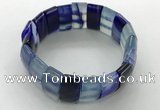 CGB3157 7.5 inches 11*23mm faceted rectangle agate bracelets