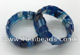 CGB3158 7.5 inches 11*23mm faceted rectangle agate bracelets