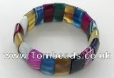 CGB3160 7.5 inches 11*23mm faceted rectangle agate bracelets