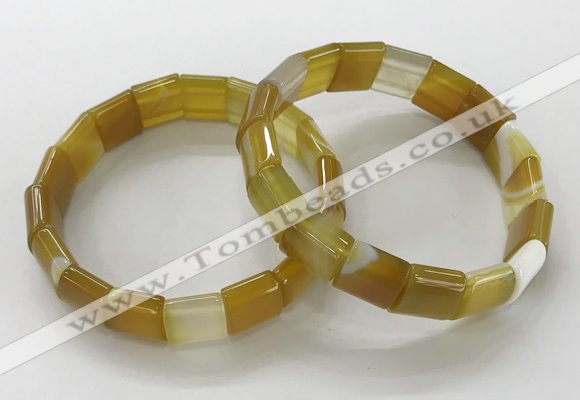 CGB3165 7.5 inches 12*15mm rectangle agate bracelets wholesale