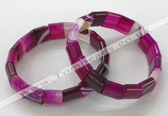 CGB3167 7.5 inches 12*15mm rectangle agate bracelets wholesale