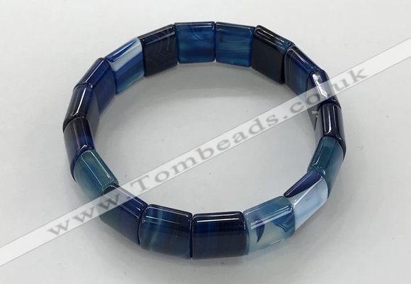 CGB3171 7.5 inches 12*15mm rectangle agate bracelets wholesale