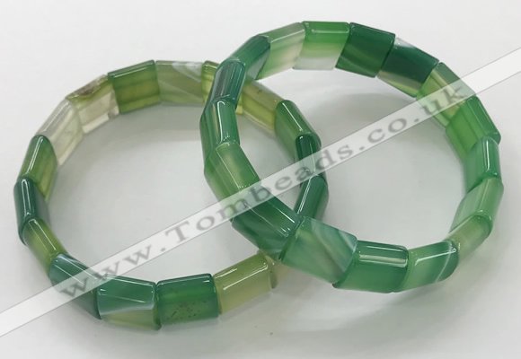 CGB3173 7.5 inches 12*15mm rectangle agate bracelets wholesale