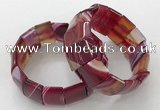 CGB3188 7.5 inches 15*25mm rectangle agate bracelets wholesale