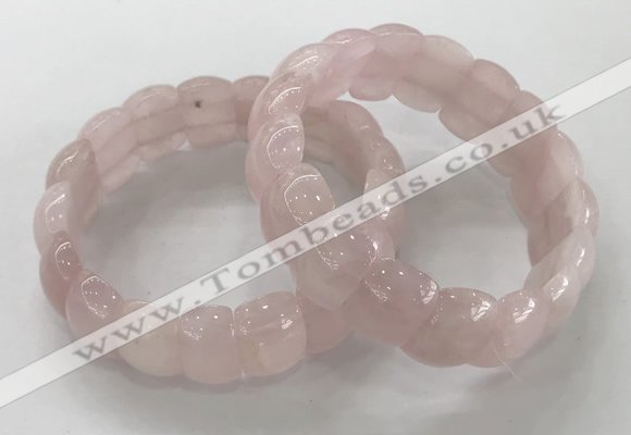 CGB3221 7.5 inches 12*20mm oval rose quartz bracelets